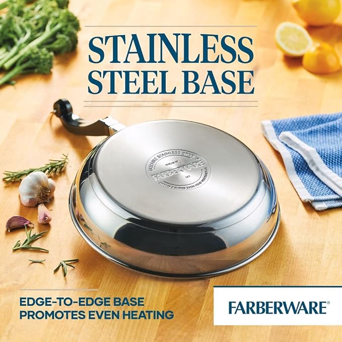 Farberware Classic Stainless Steel Cookware Pots and Pans Set, 15-Piece,50049,Silver - Image 5