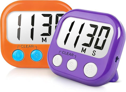 Classroom Timers for Teachers Kids Large Magnetic Digital Timer Teacher Supplies 2 Pack-Orange Purple by AOUCE