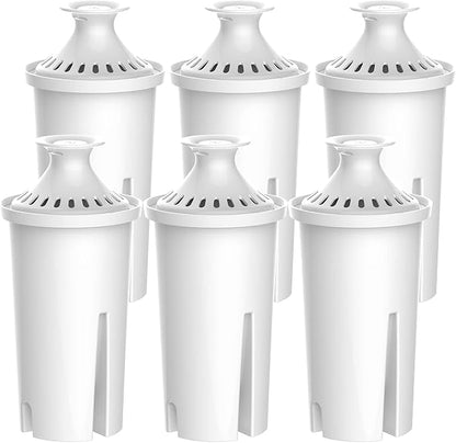 Waterdrop C06 Replacement for Brita® Filters, Pitchers, Dispensers, NSF Certified Pitcher Water Filter, Brita® Classic OB03, Mavea® 107007, 35557, and More, 6 Pack