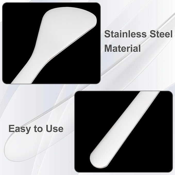 Pndeyo 3pcs Mini Stainless Steel Makeup Spatula, Reusable Cosmetic Cream Spatulas Spoon, Skincare Scoop Applicator Facial Massage Beauty Tools for Mixing and Sampling Face Eye Cream- 3.17"×0.98"