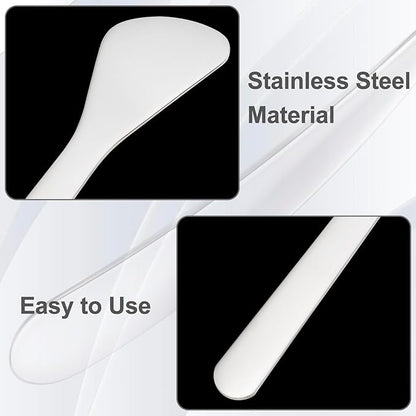 Pndeyo 3pcs Mini Stainless Steel Makeup Spatula, Reusable Cosmetic Cream Spatulas Spoon, Skincare Scoop Applicator Facial Massage Beauty Tools for Mixing and Sampling Face Eye Cream- 3.17"×0.98"