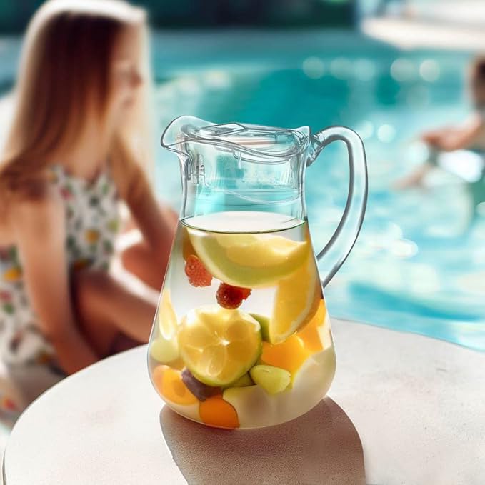 Amazing Abby - Droply - Plastic Pitcher (64 oz, 2 Quart), Clear Water Pitcher with Lid, Fridge Jug, BPA-Free, Shatter-Proof, Great for Iced Tea, Sangria, Lemonade, Juice, Milk, and More - Image 3