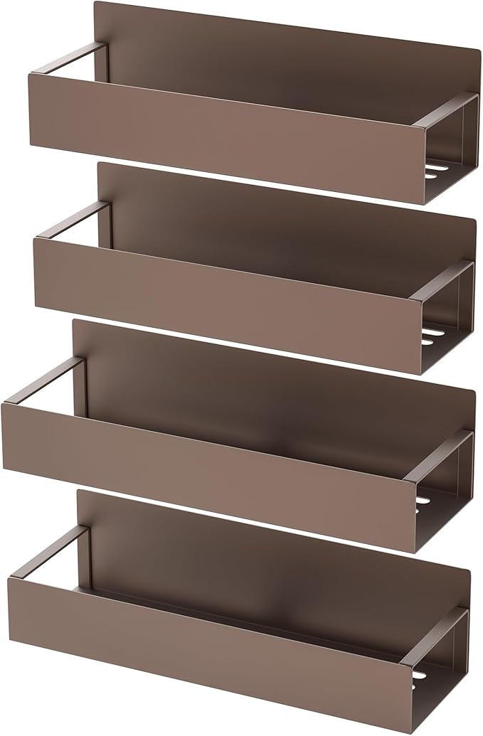 HuggieGems 4 Pack Magnetic Spice Storage Rack Organizer for Refrigerator and Oven, Bronze Fridge Organizers and Storage - Image 6