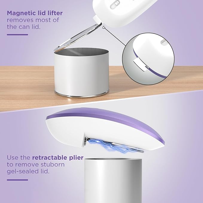 Canslab Ultrablade PRO Auto Stop Can Opener - Rechargeable Electric Can Opener for Kitchen for Seniors with Arthritis - One Touch Side Cut Opener, Smooth Edge, Lilac - Image 5