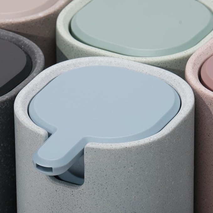 LINE+ARC Modern Easy-to-Press Soap Dispenser (Slate). No-Rust Cute Bathroom Gray Marble Kitchen Sink Ergonomic Liquid Lotion Shampoo Conditioner - Image 7