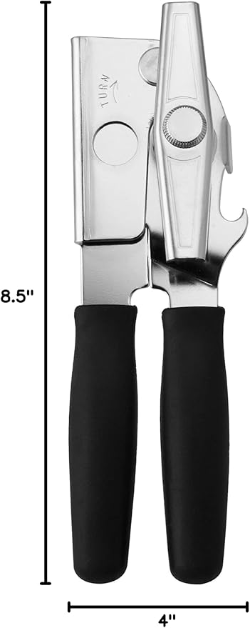 Swing-A-Way Comfort Comfort Grip Can Opener - All-Steel Construction, Smooth - Easy to Use, High-Carbon Cutting Wheel, Integrated Bottle Opener, Easy to Clean, Ideal for Arthritis and Seniors (Black) - Image 6