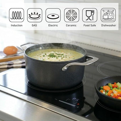 TECHEF - Onyx Collection - 2.8-quart Soup Pot with Glass Lid, coated with New Teflon Platinum Non-Stick Coating (PFOA Free)