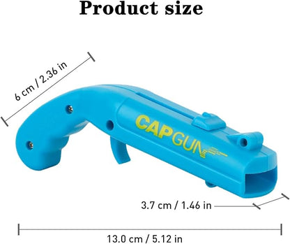cap gun bottle opener launcher shooter funny shooting gun creative beverage bottle opener, suitable for party games, family gatherings, outdoor barbecues (Red, black, gray)