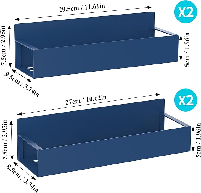 HuggieGems 4 Pack Magnetic Spice Storage Rack Organizer for Refrigerator and Oven, Royal Blue Fridge Organizers and Storage - Image 7