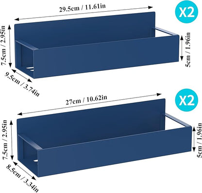 HuggieGems 4 Pack Magnetic Spice Storage Rack Organizer for Refrigerator and Oven, Royal Blue Fridge Organizers and Storage - Image 7