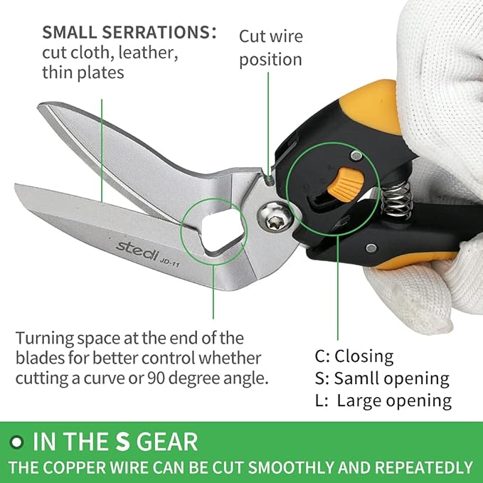 stedi 9-Inch Scissor Heavy Duty, All Purpose Scissors, Cardboard and Carpet Shears, TPR Handle, Extremely Sharp Blades with Finely Serrated -Easy Cutting Thick Paper, Leather, Fabric - Image 5