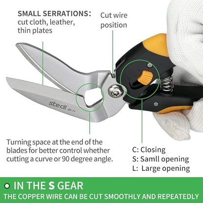 stedi 9-Inch Scissor Heavy Duty, All Purpose Scissors, Cardboard and Carpet Shears, TPR Handle, Extremely Sharp Blades with Finely Serrated -Easy Cutting Thick Paper, Leather, Fabric - Image 5