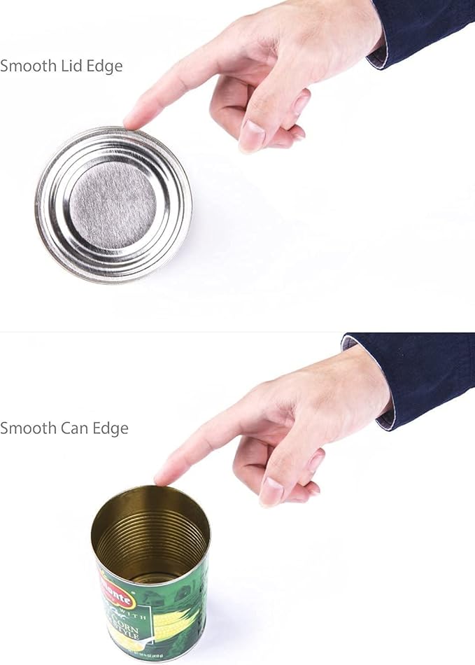 Safety Manual Can Tin Opener,Stainless Steel Ergonomic Anti Slip Design with Smooth Edge Side Cut No Sharp Cuts Can Opener,Lid Lifter that Won't Touch Food - Image 3