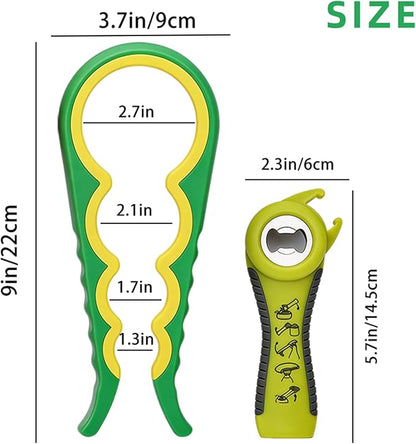 Jar Opener for Seniors with Arthritis,Jar Opener for Weak Hands,5-in-1 Bottle Opener,4-in-1 Can Opener - Image 2