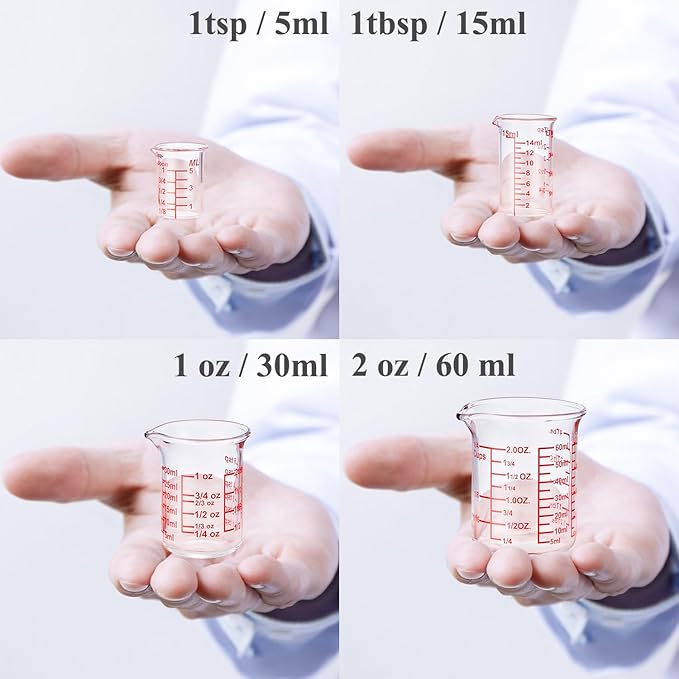 Ackers 4-Piece Glass Measuring Cup Set, Borosilicate Beaker Style Nesting Liquid Measuring Cups - Image 8