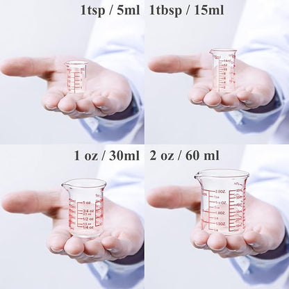 Ackers 4-Piece Glass Measuring Cup Set, Borosilicate Beaker Style Nesting Liquid Measuring Cups - Image 8