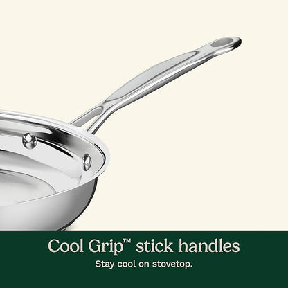Cuisinart 17-Piece Stainless Steel Cookware Set, Chef's Classic Steel Collection with Pure Aluminum Core for Quick and Even Heat, Cool Grip Handles, Dishwasher Safe, 77-17N - Image 6