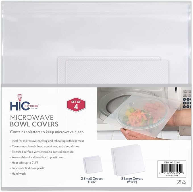 HIC Kitchen Splatter Guards for Microwave, BPA Free, Set of 4 - Image 6