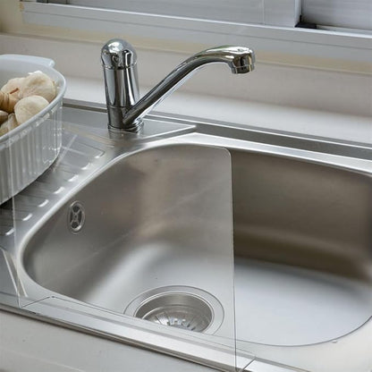 PRETYZOOM Acrylic Kitchen Sink Splash Guard 13.77 X 8.26 Inch Clear Water Barrier Panel for Countertop and Bathroom Sink Protection