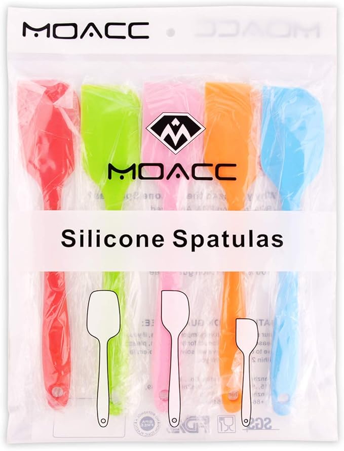 Silicone Spatulas, 8.5 inch Small Rubber Spatula Seamless One Piece Design Heat Resistant Non-Stick Flexible Scrapers Baking Mixing Tool (5 Pieces) - Image 7