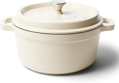 6.5 Quart Dutch Oven Pot with Lid, Non Stick Enameled Cast Iron Dutch Oven for Bread Baking, Heavy-Duty, Oven Safe Ceramic Cookware Up to 500°F for Baking, Braising, Stews, Roasting, Beige by Fijinhom