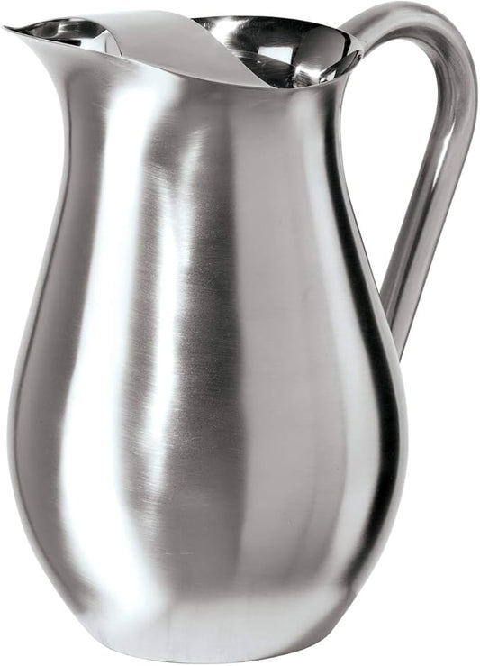 OGGI Stainless Steel Pitcher- Stainless Steel Water w/Ice Guard, Water Carafe, Great Metal Container for Entertaining, Ideal 68oz / 2 Lt Drink Pitcher by OGGI