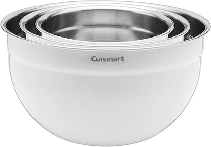 Cuisinart CTG-00-SMBW White Painted Stainless Steel Mixing Bowls with Lids, Set of 3 - Image 2