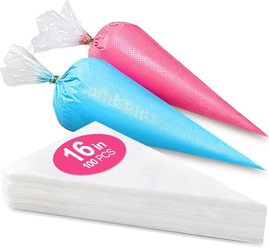 16 Inch Piping Bags Disposable, 100Pcs Large Pastry Bags, Frosting Bags, Cake Decorating Bags, Decorating Bags Large Piping Bags, Decorating Bags by Wddeevoi