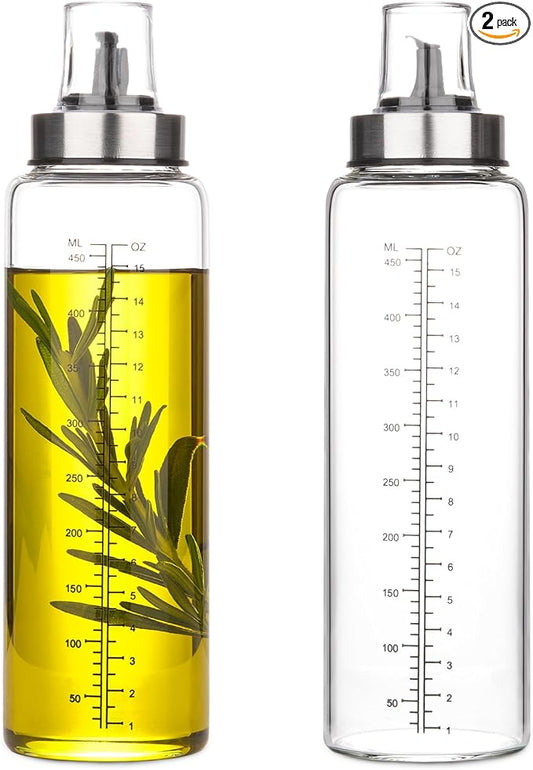 hotder Oil Bottles, Olive Oil Dispenser, Oil Dispenser Bottles, Oil Dispenser, Oil Dispenser Bottle for Kitchen, Glass Oil Bottle 500ml, Easy Refill & Cleaning Non-Drip Spout (450ML) by Hotder