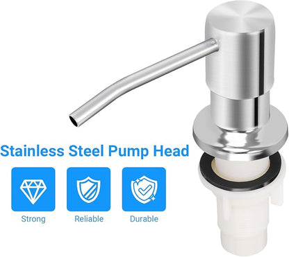 Soap Dispenser Kitchen Sink, Sink Soap Dispenser, 47" Extension Tube kit, Dish Soap Dispenser Pump, No Need More Refills (Chrome)