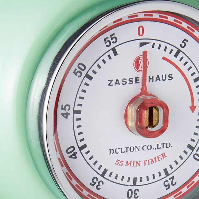 Zassenhaus Magnetic Retro Kitchen Timer, Classic Mechanical Cooking Timer (Mint Green) - Image 3
