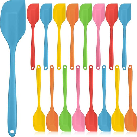 Irenare 24 Pcs Silicone Spatulas 11 Inch Large Rubber Spatulas Heat Resistant Non Stick Flexible Scrapers Seamless One Piece Design Cooking Baking Mixing Tool Cookware Dishwasher Safe, 6 Colors by Irenare