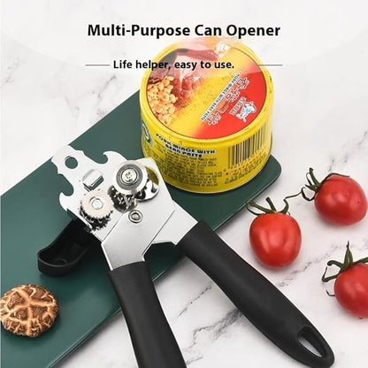 Can Opener Manual Heavy Duty, Ariettie Hand Held Can Openers for Seniors with Comfort Grip Sharp Blade, Solid Steel Hand Manual Can Open with Magnet for Kitchen Camping (Black) - Image 3