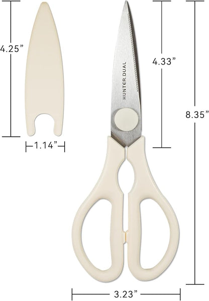 Kitchen Scissors for Food, HUNTER.DUAL Heavy Duty Come Apart Poultry Shears for Cooking, All Purpose for Cutting Chicken, Meat, Fish & Vegetables (Cream, 8.35 Inch) - Image 5