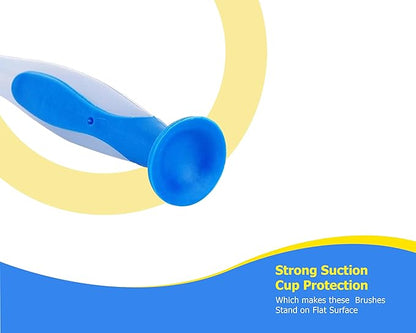 Zuvo Plastic Long Handled Scrubbing Suction Cup, Durable Bristles,Dish Washing Brush.Washing Up Kitchen Brush, Assorted Colour, 5 X 21 X 5 cm-Pack of 3 - Image 7