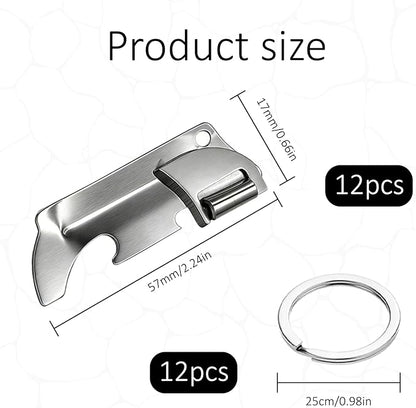 12 Pcs Military Can Opener,P38 Can Opener Military,Stainless Steel P38 Can Opener With Key Ring,For Kitchen, Travel, Camping, And Outdoor Survival.