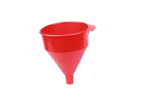 WirthCo 32006 Funnel King Red Polyethylene Funnel with Screen/Strainer, Funnel for Oil, Fuel, Gas, and Automotive, Large 6-quart Capacity - Image 2