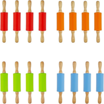 16 Pack Small Rolling Pin for Kids, Kids Rolling Pin for Home Kitchen (9 Inch) by Miokun