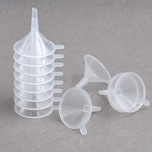 Small Funnel, 2.16inch Clear Plastic Mini Funnels for Science Lab Bottle Filling Liquid, Essential Oils, Perfume(12 Pack) - Image 3