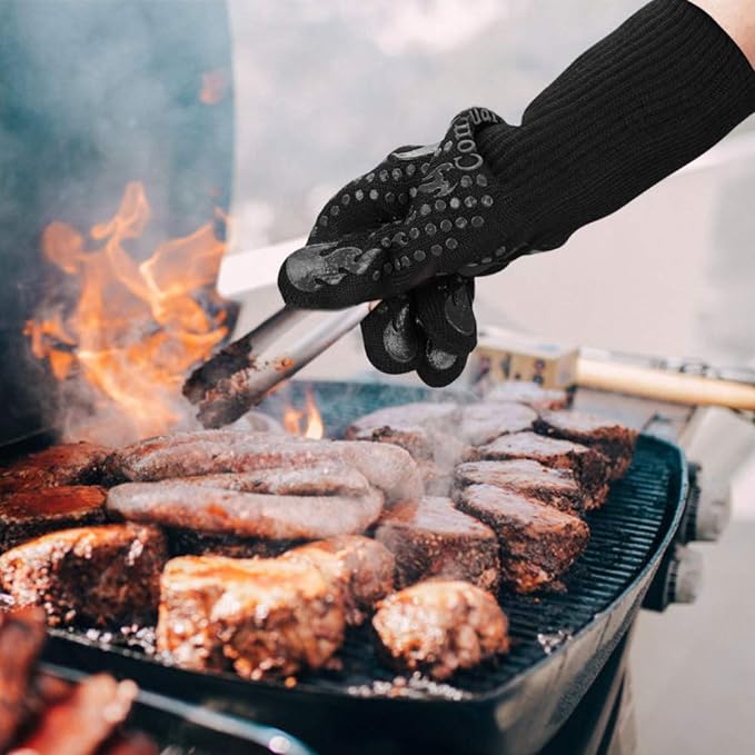 Comsmart BBQ Gloves, 1472 Degree F Heat Resistant Grilling Gloves Silicone Non-Slip Oven Gloves Long Kitchen Gloves for Barbecue, Cooking, Baking, Cutting - Image 7