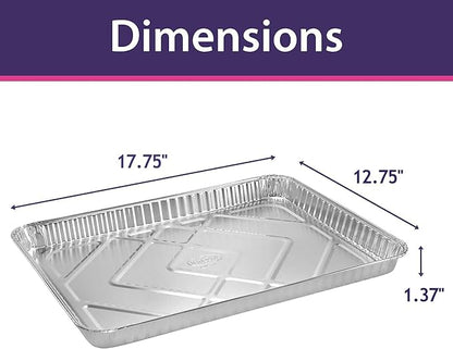 Aluminum Pans Half Size Cookie Sheet 100 Count Durable Nonstick Baking Sheets 17.75" x 12.75" - Image 6