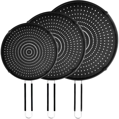 Splatter Screen for Frying Pan,Silicone Grease Splatter Guard, Heat-Resistant Splatter Guards for Cooking,Dishwasher Safe (9.8", 11.4", 13") by PLACHIDAY