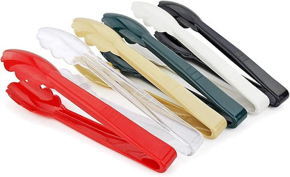 New Star Foodservice 35551 Utility Tong, High Heat Plastic, Scalloped, 12 inch, Set of 12, White