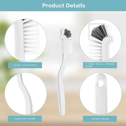 8 Pcs Dish Brush Bottle Bathroom Scrub Brushes Kitchen Cleaning Brush Right Angle Kitchen Brush Sink Household Pot Pan Edge Corners Tile Lines Brush with Stiff Bristles - Image 6