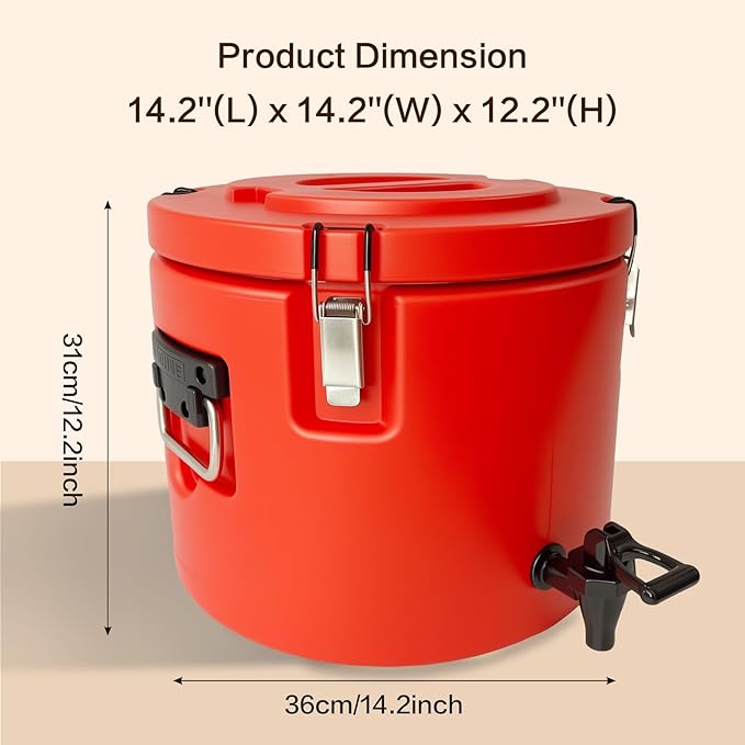 Insulated Beverage Dispenser,20L/5 Gallon Thermal Hot & Cold Drink Dispenser with 304 Stainless Steel Interior & Spout,Portable for Hot Tea Coffee Water Restaurant Drink Shop