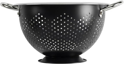 GoodCook Gourmet Colander, 5qt capacity, Stainless Steel with Handles and Elevated Pedestal Foot, Bold Black by GoodCook
