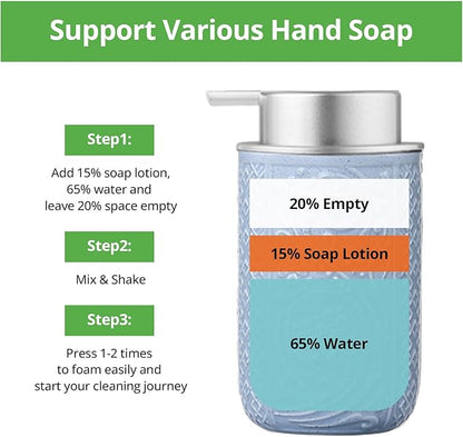 12OZ/350ML Ceramic Foaming Soap Dispenser Empty Hand Soap Dispenser Refillable Lotion Containers with Pump - Image 3