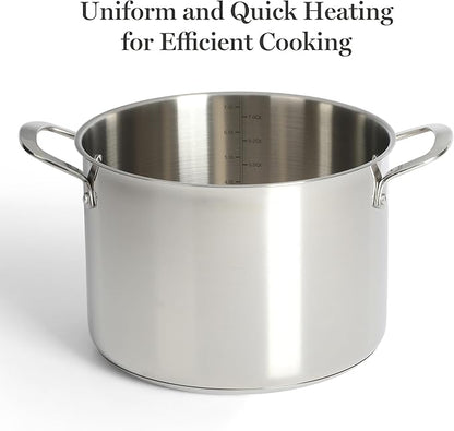 Martha Stewart Castelle 10 Piece 18/8 Durable Stainless Steel Induction Safe Non-Toxic Triply Bottom Kitchen Pots and Pans Cookware Set - Dishwasher Safe - Image 4