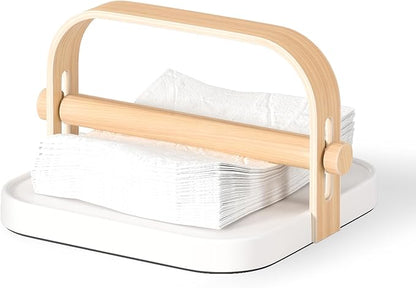 Umbra Bellwood Napkin Holder with Weight and Carrying Handle, White/Natural by Umbra