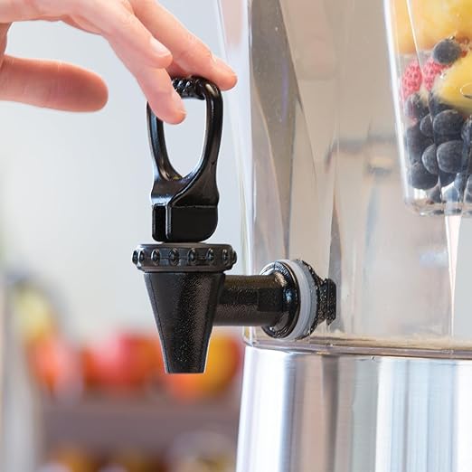 Service Ideas CBDRT3SS Beverage Dispenser, Round, 3 Gallon with Plastic Container and Optional Infuser Tube, Stainless Steel Base and Lid, NSF certified - Image 6